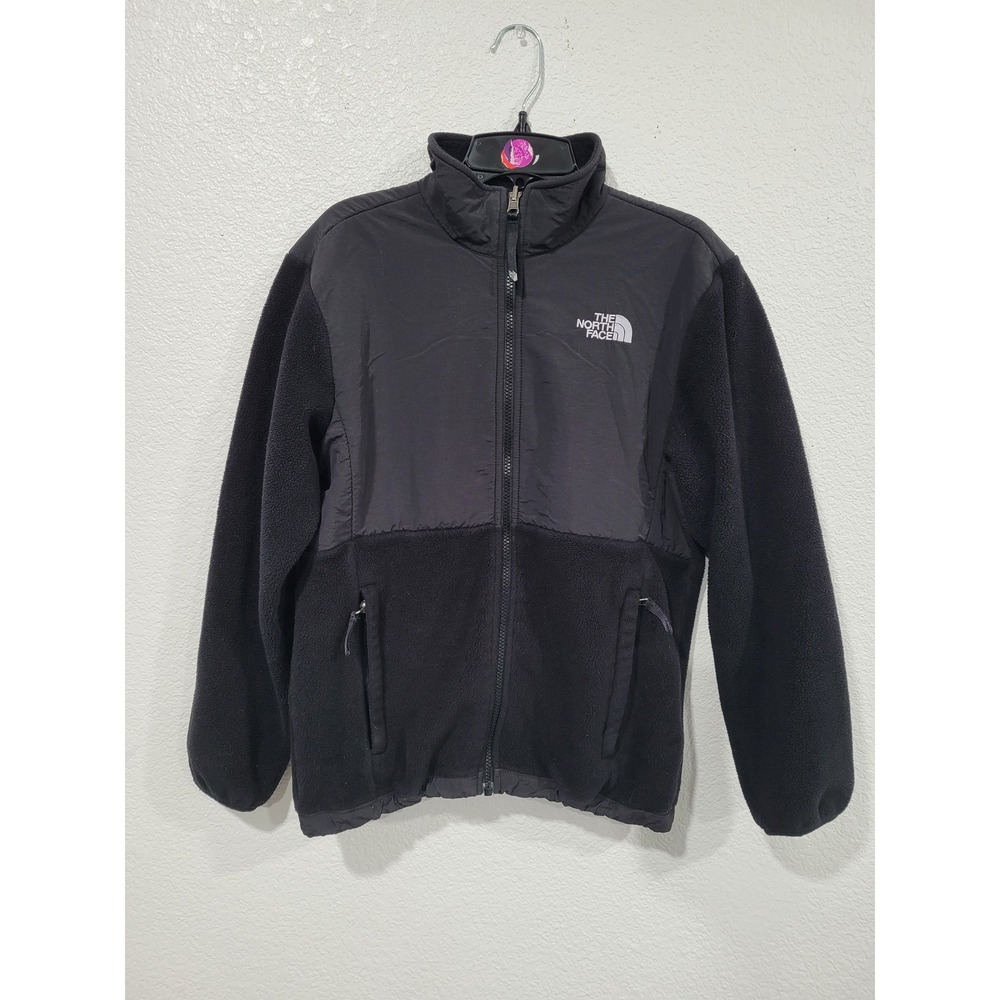 The North Face Girls Denali Fleece Jacket Black Full Zip Mock Neck Large #10